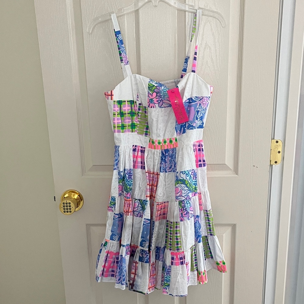 Lilly Pulitzer Pink and Blue Patchwork Dress